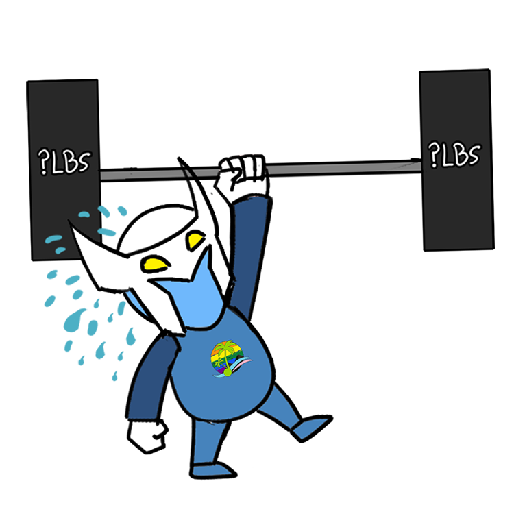 Masked Crewsader lifting weights showing how strong he is for our brand